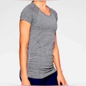 Athleta Women's Speedlight Seamless Workout Tee Size Medium Heathered Gray